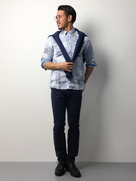 「TOMMY HILFIGER（トミーヒルフィガー）のアイテム（チノパンツ）」を使った、ryoma nagaokaさん（メンズ・182cm）の春コーディネート