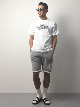 「VANS（バンズ）のアイテム（サンダル）」を使った、ryoma nagaokaさん（メンズ・182cm）の春コーディネート