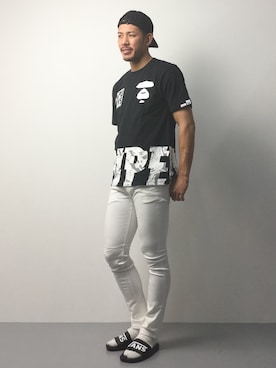 「VANS（バンズ）のアイテム（サンダル）」を使った、ryoma nagaokaさん（メンズ・182cm）の春コーディネート