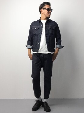 「ESSENTIAL GARMENT MEN'S BIGI（エッセンシャルガーメントメンズビギ）のアイテム（デニムジャケット）」を使った、ryoma nagaokaさん（メンズ・182cm）の春コーディネート