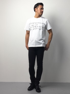 「JAM HOME MADE（ジャムホームメイド）のアイテム（Tシャツ/カットソー）」を使った、ryoma nagaokaさん（メンズ・182cm）の春コーディネート