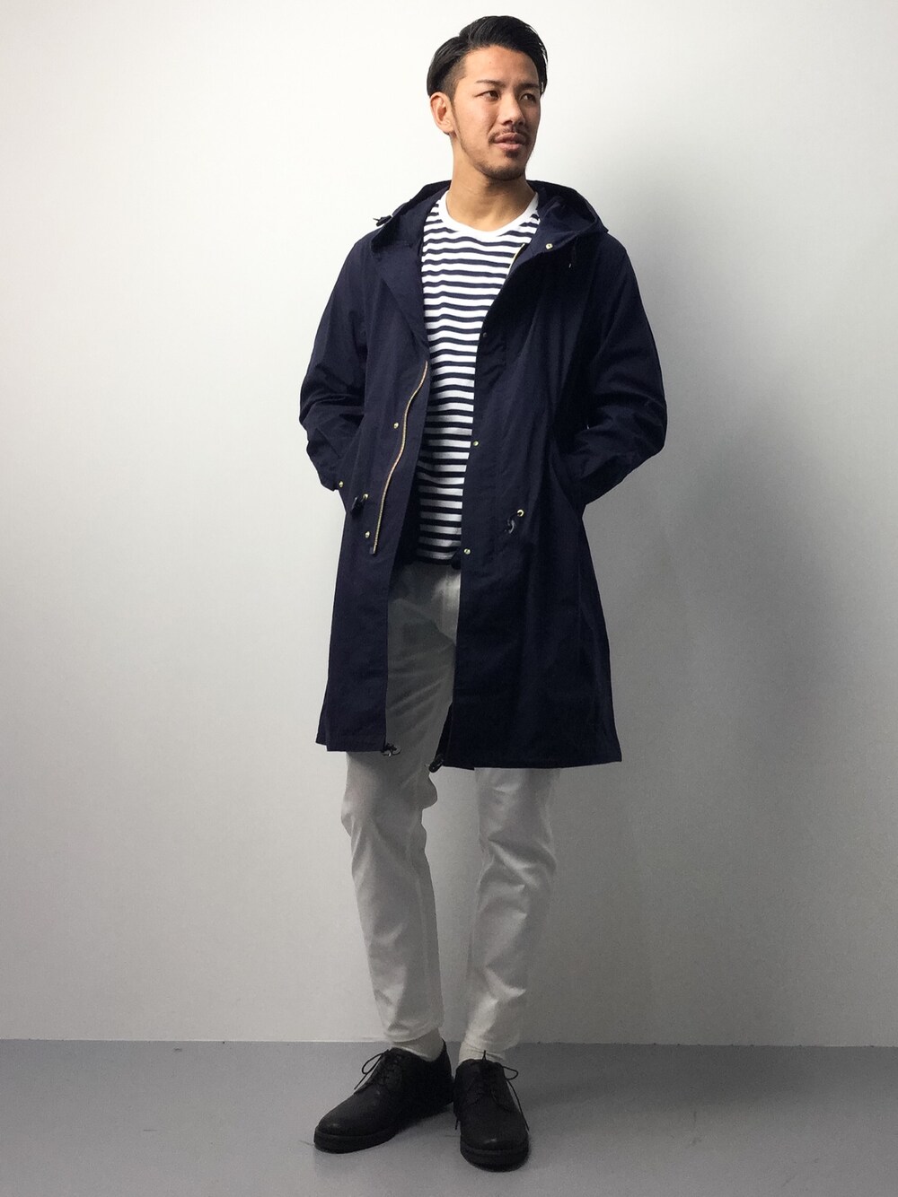 ORCIVALのモッズコートを使ったメンズ人気ファッションコーディネート