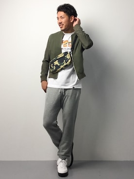 「アイテム（MA-1）」を使った、ryoma nagaokaさん（メンズ・182cm・20代）の春コーディネート