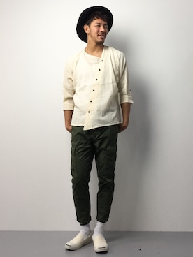 「チャイハネ（チャイハネ）のアイテム（トップス）」を使った、ryoma nagaokaさん（メンズ・182cm）の春コーディネート