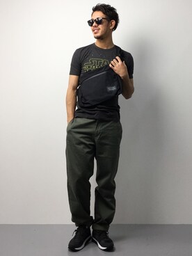 「MYSTERY RANCH（ミステリーランチ）のアイテム（ショルダーバッグ）」を使った、ryoma nagaokaさん（メンズ・182cm）の春コーディネート