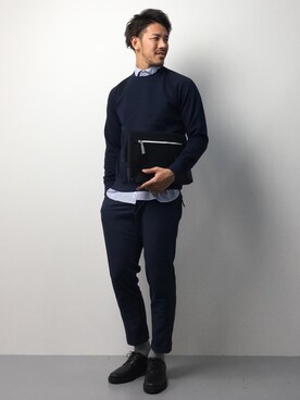 「EDIFICE（エディフィス）のアイテム（スウェット）」を使った、ryoma nagaokaさん（メンズ・182cm）の春コーディネート