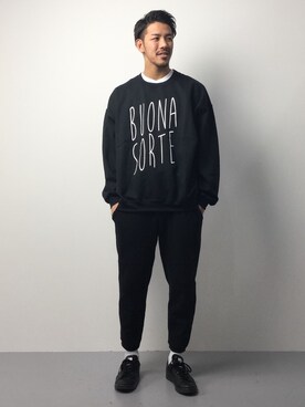「unrelaxing（アンリラクシング）のアイテム（スウェット）」を使った、ryoma nagaokaさん（メンズ・182cm）の春コーディネート