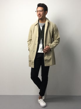 「STUDIOUS（ステュディオス）のアイテム（チノパンツ）」を使った、ryoma nagaokaさん（メンズ・182cm）の春コーディネート