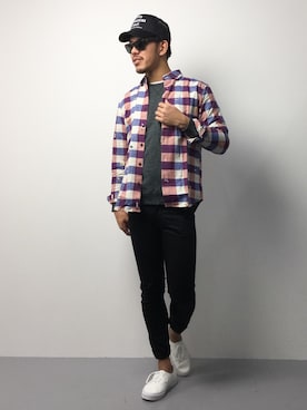「STUDIOUS（ステュディオス）のアイテム（チノパンツ）」を使った、ryoma nagaokaさん（メンズ・182cm）の春コーディネート