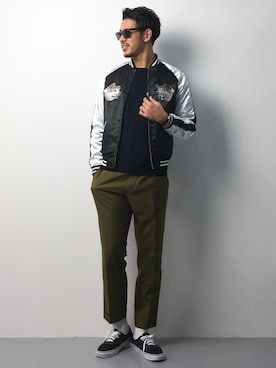 「アイテム（MA-1）」を使った、ryoma nagaokaさん（メンズ・182cm・20代）の春コーディネート