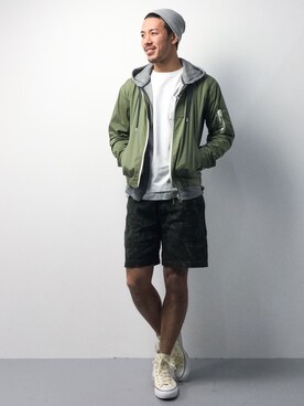 「アイテム（MA-1）」を使った、ryoma nagaokaさん（メンズ・182cm・20代）の春コーディネート