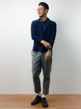 ryoma nagaokaさんの「[GIORDANO] スモールライオン刺繍半袖ポロシャツ」を使ったコーディネート