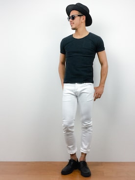 「Request（リクエスト）のアイテム（帽子）」を使った、ryoma nagaokaさん（メンズ・182cm）の春コーディネート