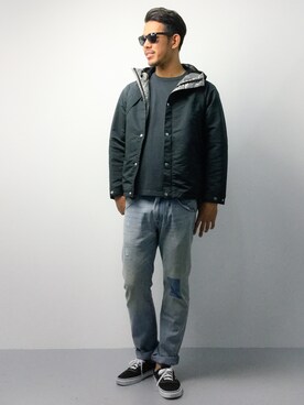 「STUDIOUS（ステュディオス）のアイテム（マウンテンパーカー）」を使った、ryoma nagaokaさん（メンズ・182cm）の春コーディネート