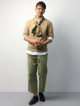 「URBAN RESEARCH（アーバンリサーチ）のコットン/ソロテックス ニットTシャツ（Tシャツ/カットソー）」を使った、ryoma nagaokaさん（メンズ・182cm）の春コーディネート