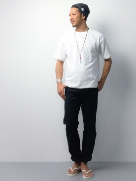 「AZUL by moussy（アズールバイマウジー）のアイテム（キャップ）」を使った、ryoma nagaokaさん（メンズ・182cm）の春コーディネート