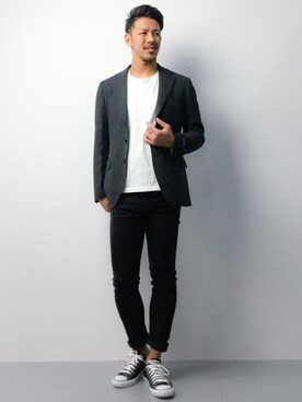 テーラードジャケットを使った 5月wear白tコーデ祭り の人気ファッションコーディネート Wear