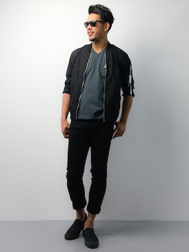 「アイテム（MA-1）」を使った、ryoma nagaokaさん（メンズ・182cm・20代）の夏コーディネート