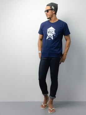 「SEVENDAYS=SUNDAY（セブンデイズサンデイ）のアイテム（帽子）」を使った、ryoma nagaokaさん（メンズ・182cm）の夏コーディネート
