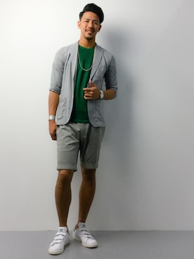 「Burner（バーナー）のアイテム（トップス）」を使った、ryoma nagaokaさん（メンズ・182cm）の夏コーディネート