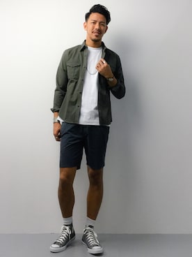「アイテム（Tシャツ/カットソー）」を使った、ryoma nagaokaさん（メンズ・182cm）の夏コーディネート