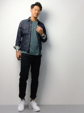 「ポケットＴシャツ」｜「アイテム（ブルゾン）」を使った、ryoma nagaokaさん（メンズ・182cm）の夏コーディネート