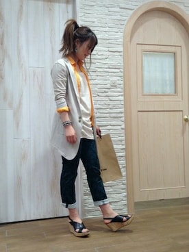 「B'2nd（ビーセカンド）のアイテム（ジャケット/アウター）」を使った、B'2nd re'quaさん（レディース・163cm）の春コーディネート