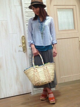 「B'2nd（ビーセカンド）のアイテム（アクセサリー）」を使った、B'2nd re'quaさん（レディース・160cm）の夏コーディネート