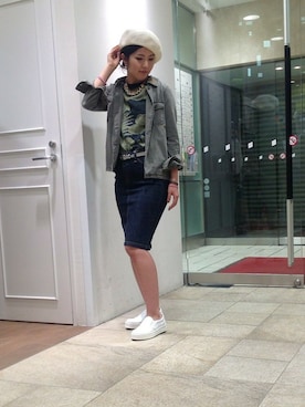 「アイテム（デニムスカート）」を使った、B'2nd re'quaさん（メンズ・167cm）の春コーディネート