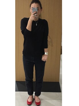 「Scye（サイ）のアイテム（パンツ）」を使った、YUKIKOさん（レディース・158cm）の冬コーディネート