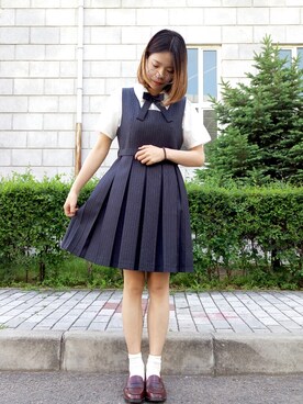 ワンピース ドレスを使った Jk制服 のレディース人気ファッションコーディネート Wear