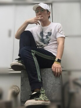 「PEACE！！」｜まんちさん（メンズ・166cm）の夏コーディネート