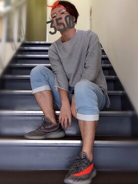 「adidas Originals（アディダスオリジナルス）のアイテム（スニーカー、グレー系）」を使った、まんちさん（メンズ・166cm）の秋コーディネート