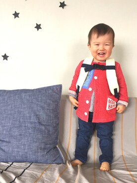 「BOBSON（ボブソン）のアイテム（トップス）」を使った、H☺︎Kさん（キッズ・80cm）の冬コーディネート