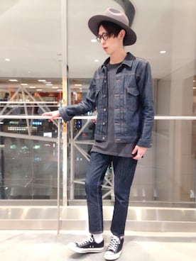 「HARE（ハレ）のアイテム（デニムジャケット）」を使った、藤森大輝さん（メンズ・172cm）の春コーディネート