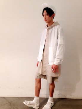 「HARE（ハレ）のアイテム（帽子）」を使った、藤森大輝さん（メンズ・172cm）の春コーディネート