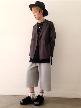 「HARE（ハレ）のアイテム（帽子）」を使った、藤森大輝さん（メンズ・172cm）の春コーディネート