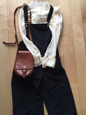 「ZARA BASIC（ザラベーシック）のアイテム（サロペット/オーバーオール）」を使った、○chiiii＊さん（レディース・161cm）の冬コーディネート