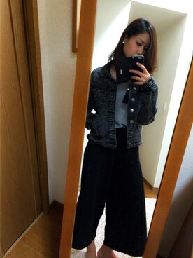 「アイテム（デニムジャケット、シルバー系）」を使った、☆Mizuho☆さん（レディース・161cm）の冬コーディネート