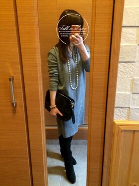 「STYLE DELI（スタイルデリ）のアイテム（ワンピース/ドレス）」を使った、mayさん（レディース・157cm）の冬コーディネート