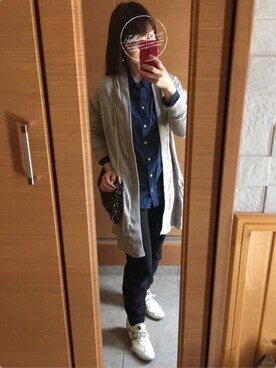 「A part by（アパートバイ）の2WAYパターンクラッチバッグ　569546（クラッチバッグ）」を使った、mayさん（レディース・157cm）の春コーディネート