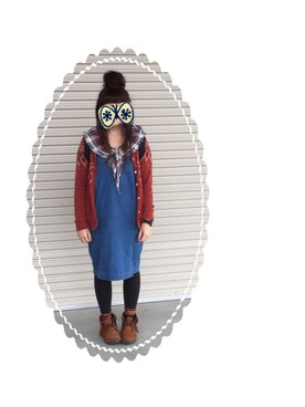 「FREDRIK PACKERS（フレドリックパッカーズ）のアイテム（バックパック/リュック、ブラック系）」を使った、mcnさん（レディース・155cm）の秋コーディネート