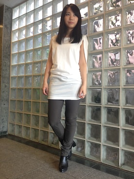 「PLAIN CLOTHING（プレーンクロージング）のアイテム（パンツ）」を使った、P.Lさん（レディース・157cm）の春コーディネート