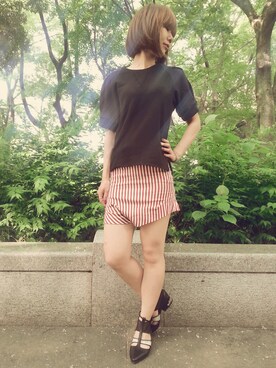 「PLAIN CLOTHING（プレーンクロージング）のアイテム（スウェット）」を使った、P.Lさん（レディース・161cm）の春コーディネート