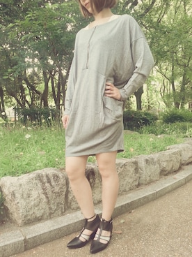 「PLAIN CLOTHING（プレーンクロージング）のアイテム（ワンピース/ドレス）」を使った、P.Lさん（レディース・161cm）の夏コーディネート