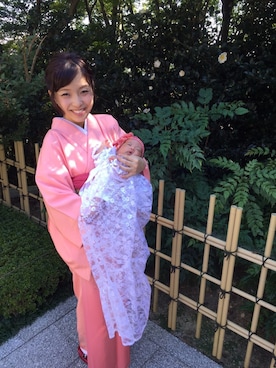 「お宮参り」｜「アイテム（その他）」を使った、chieさん（レディース・152cm）の秋コーディネート