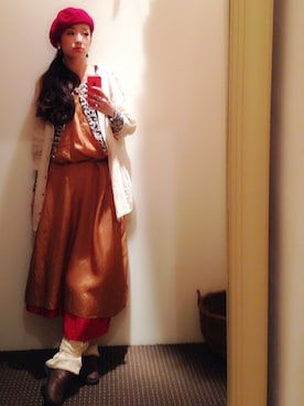 「ロング」｜「アイテム（その他シューズ）」を使った、marieさん（レディース・160cm）の冬コーディネート