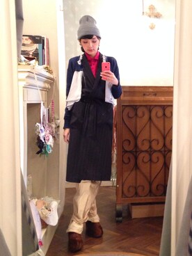 「hippiness（ヒッピネス）のアイテム（その他アウター）」を使った、marieさん（レディース・160cm）の冬コーディネート