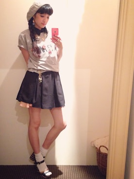 「キュプラ」｜「アイテム（レインシューズ）」を使った、marieさん（レディース・160cm）の夏コーディネート