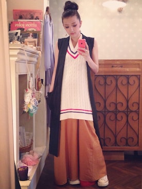 「hippiness（ヒッピネス）のアイテム（その他アウター）」を使った、marieさん（レディース・160cm）の秋コーディネート